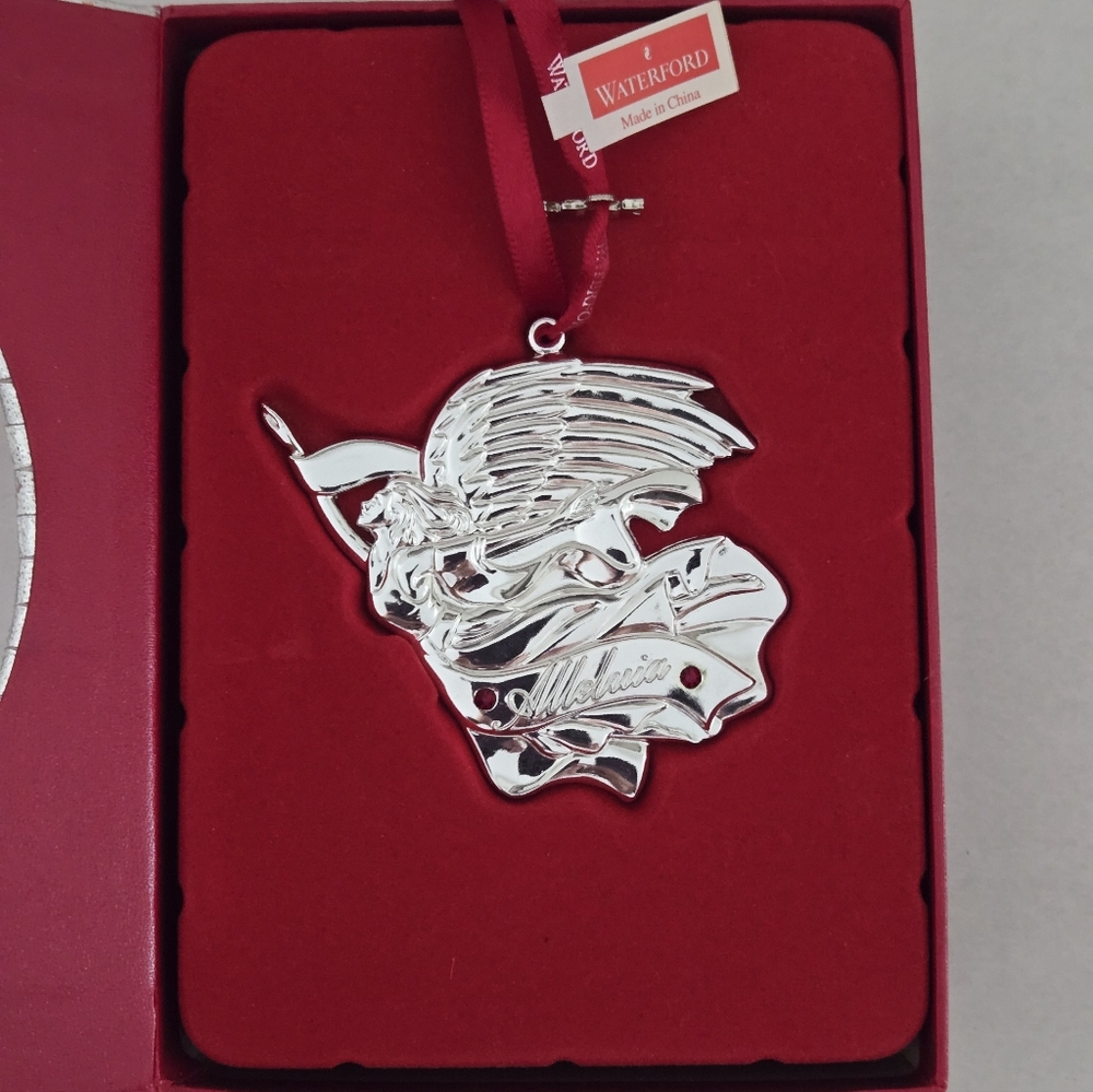 NWT NOS Waterford 2012 Alleluia Nativity Angel Ornament Silver Original Box